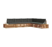 vidaXL Conjunto de sofás de Exterior 6 Pieza Natural y Antracita, Sofá de jardín, Moderno y Duradero, Conjunto seccional de Patio, Comodidad en la terraza