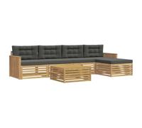 vidaXL Conjunto de sofás de Exterior 6 uds. Blanco y Antracita