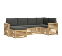 vidaXL Conjunto de sofás de Exterior 6 pcs Blanco y Antracita, Sofá Exterior, Moderno y seccional, para jardín, Muebles de Patio, Conjunto cómodo para terraza