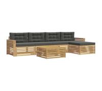 vidaXL Conjunto de sofás de Exterior 6 uds. Blanco y Antracita