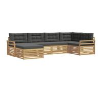 vidaXL Conjunto de sofás de Exterior 6 uds. Blanco y Antracita