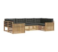 vidaXL Conjunto de sofás de Exterior 6 uds. Blanco y Antracita