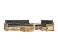 vidaXL Conjunto de sofás de Exterior 6 uds. Blanco y Antracita