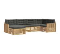 vidaXL Conjunto de sofás de Exterior 6 uds. Blanco y Antracita
