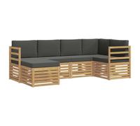 vidaXL Conjunto de sofás de Exterior 6 uds. Blanco y Antracita