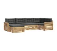 vidaXL Conjunto de sofás de Exterior 6 uds. Blanco y Antracita