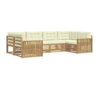 vidaXL Conjunto de sofás de Exterior 6 uds. Blanco y Crema