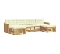 vidaXL Conjunto de sofás de Exterior 6 uds. Blanco y Crema
