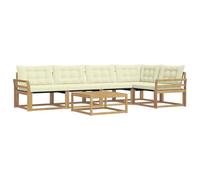 vidaXL Conjunto de sofás de Exterior 6 uds. Blanco y Crema