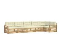 vidaXL Conjunto de sofás de Exterior 6 uds. Blanco y Crema Poliéster