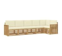 vidaXL Conjunto de sofás de Exterior 6 uds. Blanco y Crema Poliéster