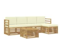 vidaXL Conjunto de sofás de Exterior 6 pcs Blanco y Crema, Muebles de jardín, sofá Moderno para Exterior, Conjunto seccional, hamacas cómodas para la terraza