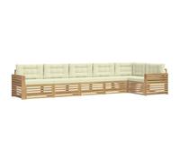 vidaXL Conjunto de sofás de Exterior 6 uds. Blanco y Crema Poliéster