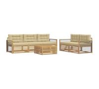 vidaXL Conjunto de sofás de Exterior 6 uds. y Beige