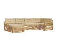 vidaXL Conjunto de sofás de Exterior 6 uds. y Beige Poliéster