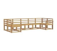 vidaXL Conjunto de sofás de Exterior 7 pcs Blanco, Juego de sofá de jardín, Modular Moderno para Exteriores, Muebles de Madera de Acacia, Zona de Relax en el Patio