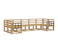 vidaXL Conjunto de sofás de Exterior 7 pcs Blanco, Juego de sofá de jardín, Modular Moderno para Exteriores, Muebles de Madera de Acacia, Zona de Relax en el Patio