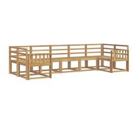 vidaXL Conjunto de sofás de Exterior 7 pcs Blanco, Juego de sofá de jardín, Modular Moderno para Exteriores, Muebles de Madera de Acacia, Zona de Relax en el Patio