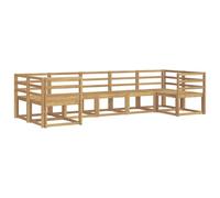 vidaXL Conjunto de sofás de Exterior 7 pcs Blanco, Juego de sofá de jardín, Modular Moderno para Exteriores, Muebles de Madera de Acacia, Zona de Relax en el Patio
