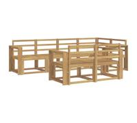 vidaXL Conjunto de sofás de Exterior 7 pcs Blanco, Juego de Sofás Exterior Elegante, Muebles para Patio, Acacia Resistente al Clima, Ideal para Jardín y Patio