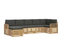 vidaXL Conjunto de sofás de Exterior 7 pcs Blanco y Antracita, Descubre Sofás Exteriores Modernos, Muebles Seccionales para Terrazas, y Lounges de Jardín para Tu Patio