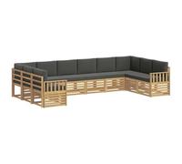 vidaXL Conjunto de sofás de Exterior 7 pcs Blanco y Antracita, Juego de Sofá de Jardín, Sección Moderna, Asientos Cómodos, Muebles Resistentes para el Patio