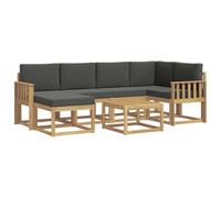 vidaXL Conjunto de sofás de Exterior 7 pcs Blanco y Antracita, Muebles de jardín Modernos, sofá seccional Resistente al Clima, Set de Lounge Exterior, Asientos para terraza