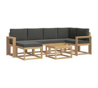 vidaXL Conjunto de sofás de Exterior 7 pcs Blanco y Antracita, Muebles de jardín Modernos, sofá seccional Resistente al Clima, Set de Lounge Exterior, Asientos para terraza