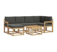 vidaXL Conjunto de sofás de Exterior 7 pcs Blanco y Antracita, Muebles de jardín Modernos, sofá seccional Resistente al Clima, Set de Lounge Exterior, Asientos para terraza