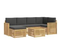 vidaXL Conjunto de sofás de Exterior 7 pcs Blanco y Antracita, Sofá de jardín, Conjunto Moderno y cómodo, Asientos relajarte en tu terraza