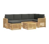 vidaXL Conjunto de sofás de Exterior 7 pcs Blanco y Antracita, Sofá de jardín, Conjunto Moderno y cómodo, Asientos relajarte en tu terraza