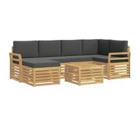 vidaXL Conjunto de sofás de Exterior 7 pcs Blanco y Antracita, Sofá de jardín, Conjunto Moderno y cómodo, Asientos relajarte en tu terraza