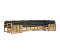 vidaXL Conjunto de sofás de Exterior 7 pcs Blanco y Antracita, Sofá de Jardín, Muebles Modernos para Exterior, Asientos Cómodos, Lounges Junto a la Piscina, Diseños para Reuniones