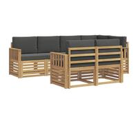 vidaXL Conjunto de sofás de Exterior 7 pcs Blanco y Antracita, Sofá seccional Moderno, cómodo para tu jardín, salón Exterior, Muebles de Patio y terraza