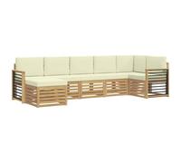 vidaXL Conjunto de sofás de Exterior 7 pcs Blanco y Crema, Descubre Sofás Exteriores Modernos, Muebles Seccionales para Terrazas, y Lounges de Jardín para Tu Patio