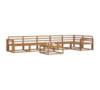 vidaXL Conjunto de sofás de Exterior 7 pcs Natural, Conjunto de sofá de jardín, seccional Moderno, Muebles de Exterior duraderos, Patio Ajustable para Espacios Vivos