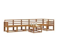 vidaXL Conjunto de sofás de Exterior 7 pcs Natural, Conjunto de sofá seccional Exterior Moderno, Resistente Madera de Acacia, diseño de Listones, sofá seccional, Resistente al Clima