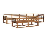vidaXL Conjunto de sofás de Exterior 7 pcs Natural, Conjunto de Sofás de Madera de Acacia, Mueble de Jardín Modular Resistente a la Intemperie, Lounge Exterior