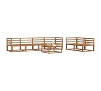 vidaXL Conjunto de sofás de Exterior 7 pcs Natural, Conjunto de Sofás Modernos para Exteriores, Mobiliario de Patio Duradero, Seccional de Jardín