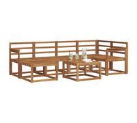 vidaXL Conjunto de sofás de Exterior 7 pcs Natural, Juego de sofá seccional al Aire Libre Moderno y Duradero, Muebles de Lounge para Patio, Comodidad Interior en la terraza