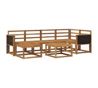 vidaXL Conjunto de sofás de Exterior 7 pcs Natural, Muebles de jardín Modernos, sofá seccional Resistente al Clima, Set de Lounge Exterior, Asientos para terraza