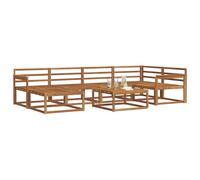 vidaXL Conjunto de sofás de Exterior 7 pcs Natural, Sofá al Aire Libre, Secciones modulares, Muebles de Patio duraderos, Opciones Flexibles para Descansar en el jardín o Juntos a la Piscina