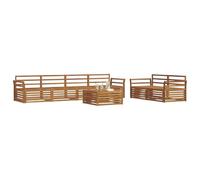 vidaXL Conjunto de sofás de Exterior 7 pcs Natural, Sofá de jardín, Moderno y Resistente, Conjunto cómodo para Relajarse en la terraza
