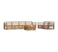 vidaXL Conjunto de sofás de Exterior 7 pcs Natural, Sofá de jardín, Moderno y Resistente, Conjunto cómodo para Relajarse en la terraza