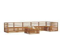 vidaXL Conjunto de sofás de Exterior 7 pcs Natural, Sofá de Patio, Mueble seccional Moderno, Asiento Duradero, Set de terraza, Comodidad con Estilo