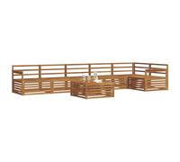 vidaXL Conjunto de sofás de Exterior 7 pcs Natural, Sofá de Patio, Mueble seccional Moderno, Asiento Duradero, Set de terraza, Comodidad con Estilo