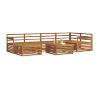 vidaXL Conjunto de sofás de Exterior 7 pcs Natural, Sofá Exterior Moderno, Juego seccional, Lounge Resistente, Mueble cómodo para el Patio, Asientos para la terraza incluidos