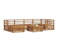vidaXL Conjunto de sofás de Exterior 7 pcs Natural, Sofá Exterior Moderno, Juego seccional, Lounge Resistente, Mueble cómodo para el Patio, Asientos para la terraza incluidos