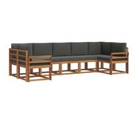 vidaXL Conjunto de sofás de Exterior 7 pcs Natural y Antracita
