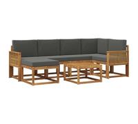 vidaXL Conjunto de sofás de Exterior 7 pcs Natural y Antracita, Muebles de jardín Modernos, sofá seccional Resistente al Clima, Set de Lounge Exterior, Asientos para terraza